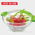 3.8 high borosilicate glass casserole with PP lid silicon handle and steam drawer